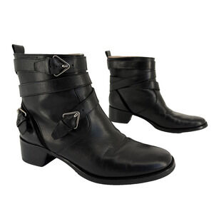 Derek Lam 10 Crosby Women Boots Leather Coleen Buckle Moto Grunge Biker Size 8.5